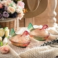 thumbnail image 6 of Vintage Glass Hen on Nest Dish with Lid - Large Pedestal Rooster Glass Candy Bowl, Colorful Crystal Candy Jar for Snacks, Dessert, Cookies | Home Kitchen Office Tabletop Decor, 6 of 7