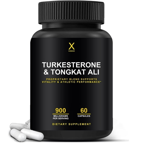HUMANX Turkesterone & Tongkat Ali 900mg - Supports Energy, Stamina, and Muscle Recovery and Growth - Turkesterone Supplement - Tongkat Ali Supplement - Long Jack Extract (Eurycoma Longifolia)
