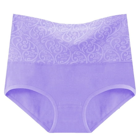 Yuzhih Women s Cotton Underwear High Waist Full Coverage Panties Ladies Stretchy Comfy Panty Plus Size Briefs