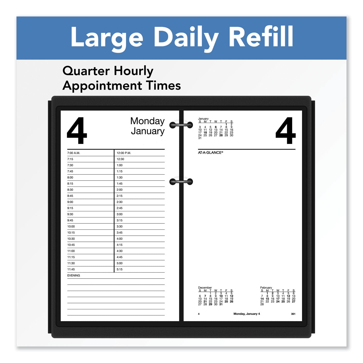 At-A-Glance Large Daily Desk Calendar Refill - Calendars
