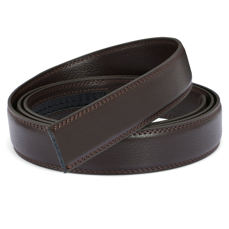 JASGOOD Men Ratchet Belt Strap Wide 30MM 1.18”,Replacement Leather Belt,Automatic  Belt Strap Without Buckle 