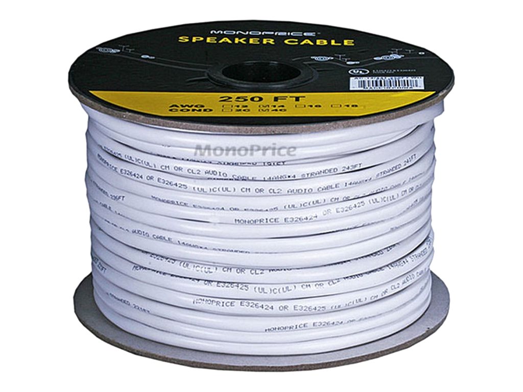 Monoprice Speaker Wire / Cable 250 Feet 14AWG 4 Conductor, Fire