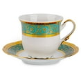thumbnail image 2 of Tea Party Set for Women Magnificent Century Porcelain Tea Set of 14 for 6 pers. 1 Teapot 1 Sugar Bowl 6 Cups 6 Saucers Wedding Teapot Set for Adults, 2 of 10