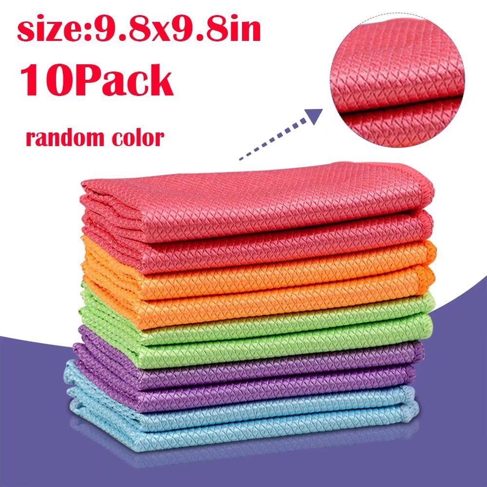 10Pcs Dishcloth Reusable Cleaning Rag Washing Dish Towel For Home Kitchen 