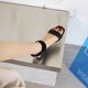thumbnail image 4 of Sandalias de verano para mujer con tacones altos de cuero de microfibra de color sólido a la moda Wmkox8yii shjk7214, 4 of 9