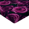 thumbnail image 4 of Ambesonne Blooming Roses Fitted Sheet, Boho Floral Neutral, Queen Size, Magenta Hot Pink Teal, 4 of 5
