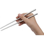 5 Pairs Metal Chopsticks Reusable Dishwasher Safe 304 Stainless Steel Chopsticks Set 8.8 Inch Lightweight Chopsticks Stainless Steel for Sushi Noodles Kitchen Dining