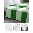 thumbnail image 6 of Green Plaid Queen Size Flat Sheet, Wrinkleproof & Fadeproof Cooling Flat Bed Sheet Only, Spring Summer Farmhouse Buffalo Checkered Breathable Soft Bedding Top Sheets 90 x 102 Inches, 6 of 8