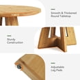 thumbnail image 7 of Finmind 47" Solid Wood Round Conference Table, Farmhouse Meeting Table with Pedestal Base for 4-6, Wood Office Desk for Small Space, Natural, 7 of 7