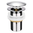 thumbnail image 1 of Stainless Steel Flip-over Type Rustproof Sink Drain Cover for Washroom Kitchen Home Use Flume Cover (Silver), 1 of 9