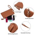 thumbnail image 4 of Women's Wristlet Clutch Slim Leather Wallet RFID Blocking Handbag, 4 of 7