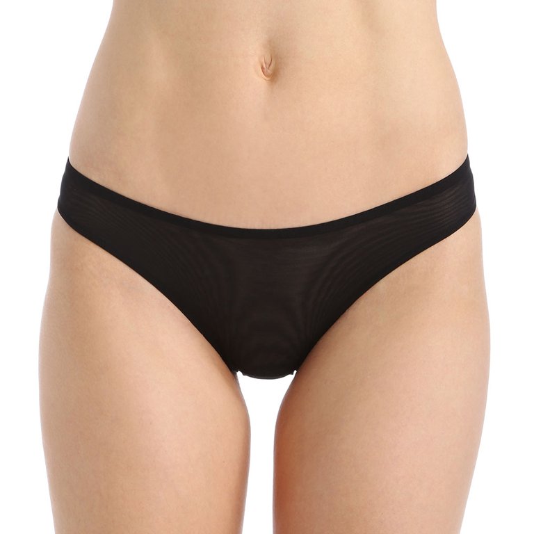 Women's Timpa 630800 Mesh Low Cut Bikini Panty (Black L)