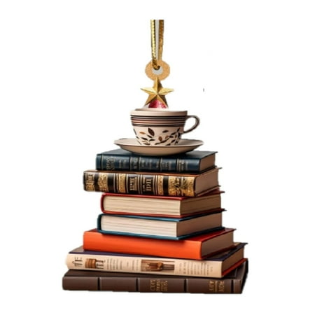 

Book Lovers Fu N Reads Christmas Books Acrylic Ornaments Ceramic Christmas Wreath Bills Ornament Mistletoe with Boots Ornament Wedding Beads