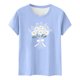 thumbnail image 3 of Camiseta de Manga Corta de Verano para Mujeres con Estampado Floral de Moda con Cuello Redondo Y Mangas Cortas, Camisetas de Manga Corta de Mujer, 3 of 8