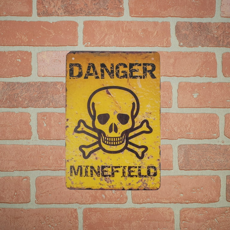 Retro Metal Danger Minefield Warning Wall Sign Man Cave Garage Yard Bar Decor Retro Metal Danger Minefield Warning Wall Sign Man Cave Garage Yard Bar Decor