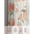 thumbnail image 6 of Pink Flower Sheer Curtains 2 Panels Set Peach Green Leaf Vintage Linen Fruit Abstract Sheer Window Curtains Light Filtering Rod Pocket Voile Drapes for Bedroom Living Room 52"x63", 6 of 9