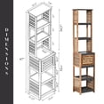 thumbnail image 6 of Evideco Tall Thin Storage Tower Cabinet with Magnetized Louvered Door and 5 Shelves, Acacia Gray, 6 of 11
