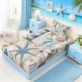thumbnail image 5 of Manfei Vintage Nautical Lighthouse Sailing Ship Twin Sheet Sets for Kids Boys and Girls, Coastal Marine Print Bedding 3 Pieces, 1 Flat Sheet, 1 Fitted Sheet and 1 Pillowcase, 5 of 6