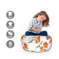 thumbnail image 2 of Green and Orange Storage Toy Bag Chair, Watercolor Nasturtium Flowers Pattern with Colorful Blooming Nature Design, Stuffed Animal Organizer Washable Bag, Small Size, Multicolor, by Ambesonne, 2 of 3