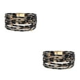 thumbnail image 3 of yingyy Bracelet Multi-layers Magnetic Buckle Leather Multi-colored Leopard Print Bangle Party Decoration Wristband Jewelry Light Brown 2Set, 3 of 6