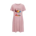 thumbnail image 3 of Women's Nightshirt New Womens 4th of July Nightdress Crew Neck Short Sleeve Casual Nightgown Fashion Graphic Summer Sleepwear Pinky M, 3 of 5