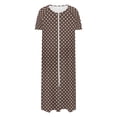 thumbnail image 4 of Fewfanhot Women's Long Robe with Zipper, Knit Cardigan Housecoat, Soft Bathrobe with Pockets, Cozy Full-Length Loungewear Dress, 4 of 7