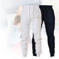 thumbnail image 4 of Men Autumn Winter Solid Color Drawstring Pocket Ankle Tied Pants Sports Trousers, 4 of 8