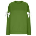 thumbnail image 5 of Fiaer Crew Neck Sweatshirts Women Plus Size Long Sleeve Solid Pullover Baggy Fashion Casual Fall Tops Green L, 5 of 5