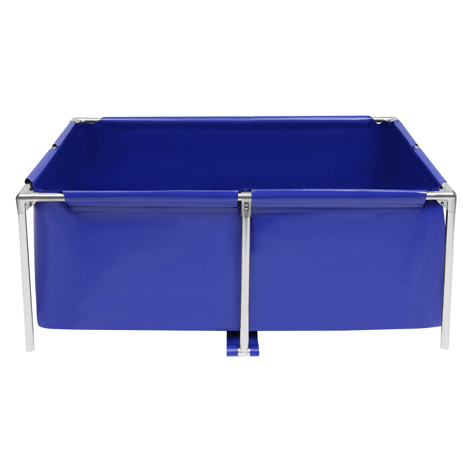 Blue&Silver 120*80*50cm Cuboid Canvas Fish Pond Aquarium Fish Water Tank Coating Koi Breeding Pond