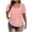 Pink, variant on Women Puff Sleeve Square Neck Short Sleeve Solid Basic Casual Vacation Beach Loose Tops Blouse Plus Size Top, Blue XXL