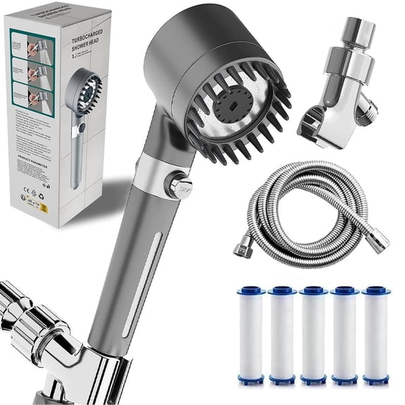 Ion Drops Shower Head,2025 NEW Iondrops Filtered Showerhead,Filtered Shower with Handheld, Djustable Settings with Hose