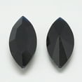 thumbnail image 2 of Pointed Back Glass Rhinestone Cabochons Faceted Horse Eye Jet 6x3x2mm 50pcs, 2 of 2