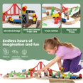 thumbnail image 3 of Juego de trenes de madera TOY Life, 80 unidades, para niños y niñas de más de 3 años, 3 of 9