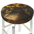 thumbnail image 3 of Lsque Rustic Sunflower Bouquet Pattern Round Bar chair cushion covers Velvet Fabric Premium Comfort Protects from Scratches and Stains for 14-17 Inch Chair-13 inch, 3 of 7
