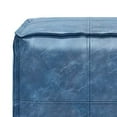 thumbnail image 2 of SIMPLIHOME Brody Square Pouf, Footstool, Upholstered in Distressed Blue Faux Leather, for the Living Room, Bedroom and Kids Room, Transitional, Modern, 2 of 5