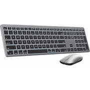 Bluetooth Keyboard & Mouse Combo for Mac, Full-Size, 7-Color Backlit, Multi-Device, Rechargeable, Quiet Scissor-Switch (Space Gray)