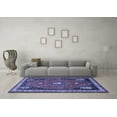 thumbnail image 3 of Ahgly Company Indoor Square Persian Blue Traditional Area Rugs, 3' Square, 3 of 4