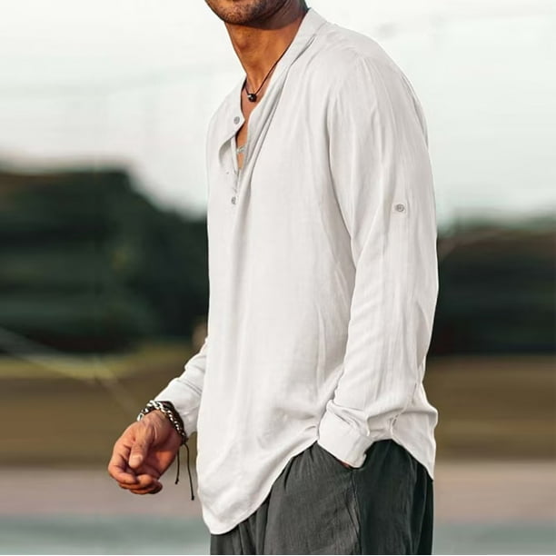semimay men's half open shirt simple multi color cotton and