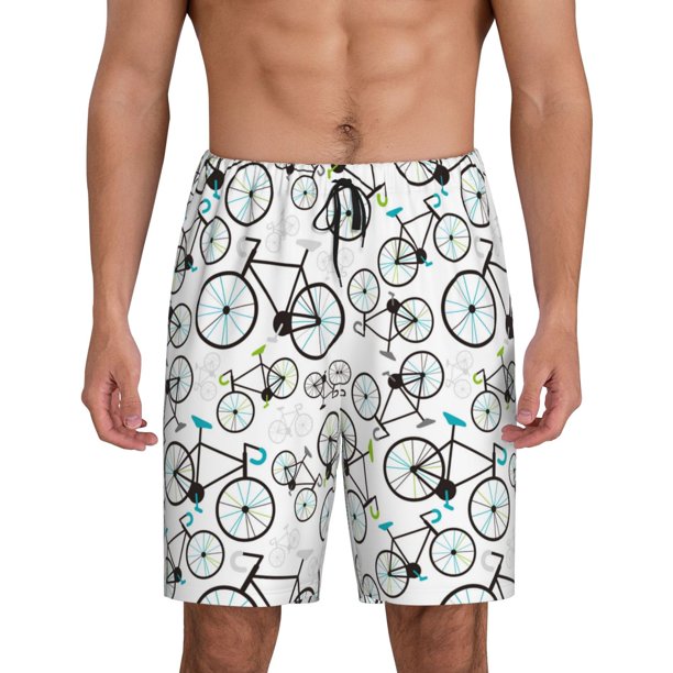 Fotbe Bicycle Pantalones Cortos de Pijama para Hombre, Ropa de Dormir, Pantalones de Pijama Cortos para Hombre-Medium