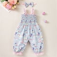 thumbnail image 5 of Aihuaihua Toddler Baby Girl Easter Outfit Overalls Easter Eggs Bunny Romper Flare Pants Bell Bottom Jumpsuit Clothes Outfits, 5 of 9