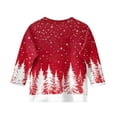 thumbnail image 3 of Grblisyd Christmas Tops for Kids 3/4 Sleeve Shiny Xmas Tree Print Girl Cute Graphic Shirts Blouse T Shirts Trendy 10-12 Years Girls Clothes Vermilion 110, 3 of 5