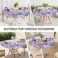thumbnail image 7 of Purple Butterfly Flower Butterfly Pattern Round Fitted Tablecloth with Elastic Edge,Dining Table Cover Waterproof,Outdoor Round Tablecloth for Camping,Dining,Indoor and Outdoor, 7 of 7