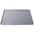 thumbnail image 2 of Cat Litter Mat 34 x 22 in, Silicone Litter Tray Pad with Raised Edge, Large Waterproof Pad with Hex Pattern Surface, Easy Clean Floor Protector for Cat Potty Food Bowl, Grey, 2 of 6