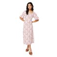 thumbnail image 4 of Dorothy Perkins Womens Ditsy Print Ruched Front Petite Puff Sleeve Midi Dress, 4 of 4