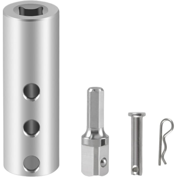 Upgraded Stainless Steel Trailer Jack Electric Drill Adapter with a 1/2 in Socket Adapter Bit Fit for 1 Inch Jack Drive Shaft