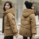 thumbnail image 1 of Parkas de manga larga para mujer, chaqueta de algodón corta, holgada, de gran tamaño, con capucha y gruesa, abrigo de algodón para mujer, 1 of 7
