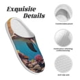 thumbnail image 5 of Lsque Underwater Plant Dolphin Pattern Womens Comfort Cotton on Scuff With Memory Foam and Anti-skid Sole Slipper-40/41, 5 of 7