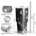thumbnail image 6 of 30oz Halloween Spider Web and Skulls Pattern Tumblers Stainless Steel Tumbler with Lid and Straw,Vacuum Insulated Double Wall Travel Tumbler Cups Mug with Cleaning Brush for Coffee,Tea, 6 of 7