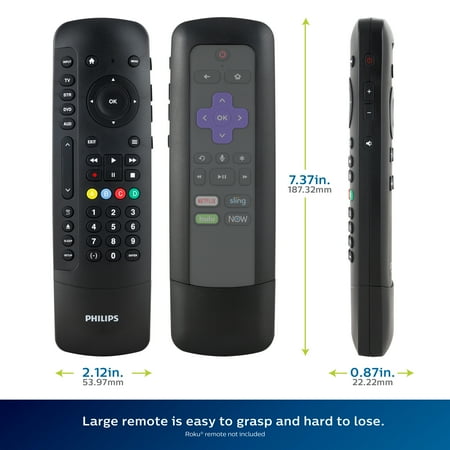 Philips - 4 Device Universal Remote Control Roku - Black