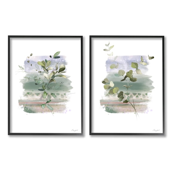 Stupell Industries Modern Botanical Sprigs Botanical & Floral Painting Black Framed Art Print Wall Art, 11 x 14